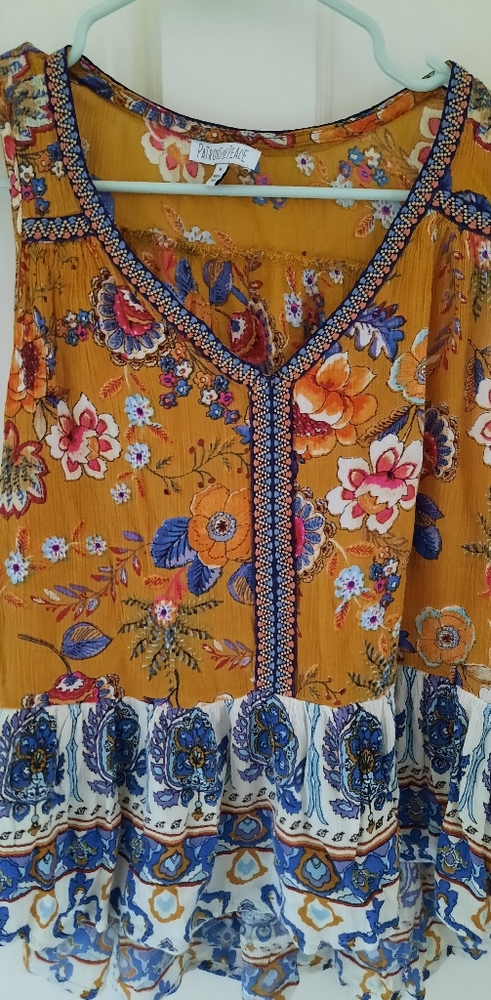 Patrons of Peace Yellow Ruffle Top